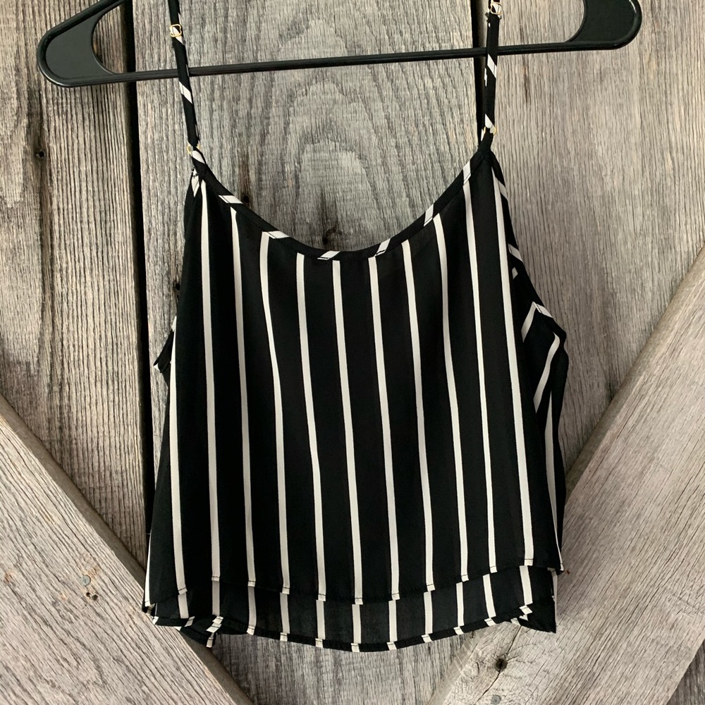 Black and white stripe tank